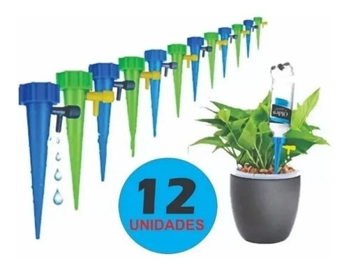Kit 12 Gotejador Irrigador Acoplável Garrafa Planta
