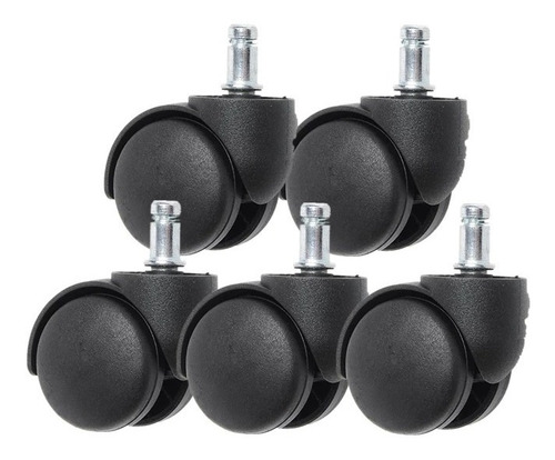 Kit 5 Rodízio Para Cadeira Anti Risco Roda Silicone Pu 50mm
