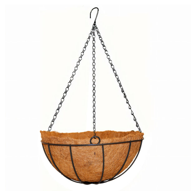 Vaso Pendurar 25cm Pendente Ferro Fibra Coco