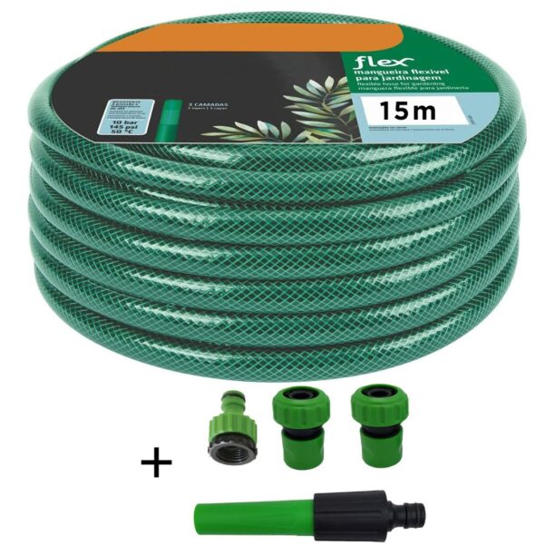Mangueira Jardim 15 Metros Com Kit Esguicho