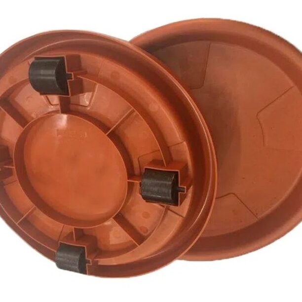 Suporte Com Rodizios Para Vaso De Plantas Chão 24cm