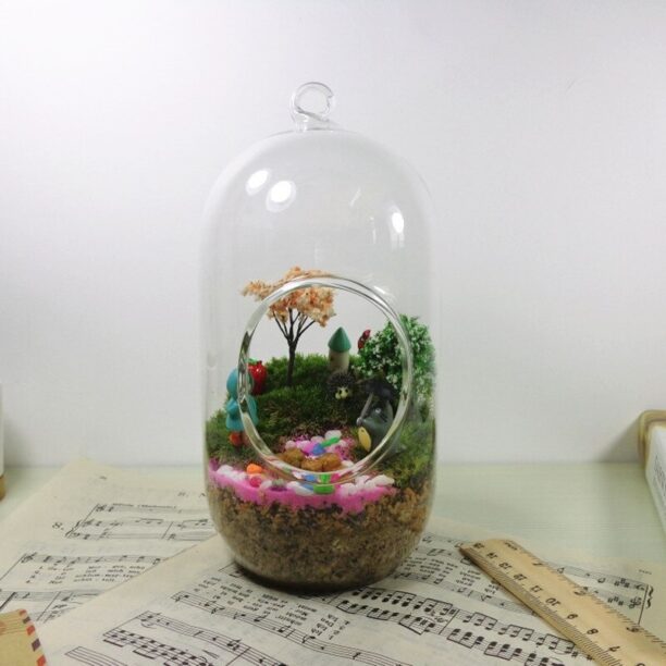 Vaso De Vidro Decorativo Casamento Terrário 10x20cm