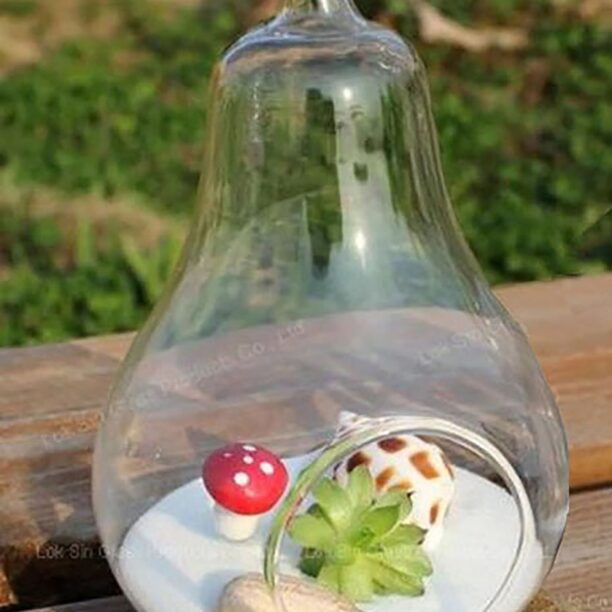 Vaso De Vidro Pendurado Em Forma De Pêra Terrário