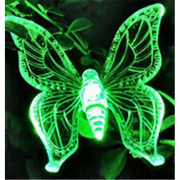 Borboleta Solar Alimentado Led Rgb Luz Ao Ar Livre Jar