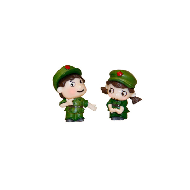 Miniatura Casal Militar Bonsai Terrario Artesanato