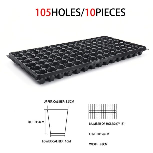 Kit C/ 10 Bandeja Para Mudas / Sementeira 105 Celulas