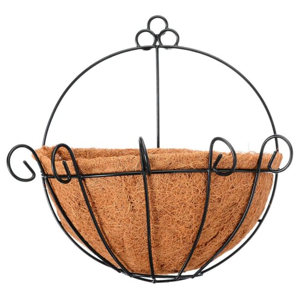 Meio Vaso 25cm Parede De Ferro Com Fibra Coco