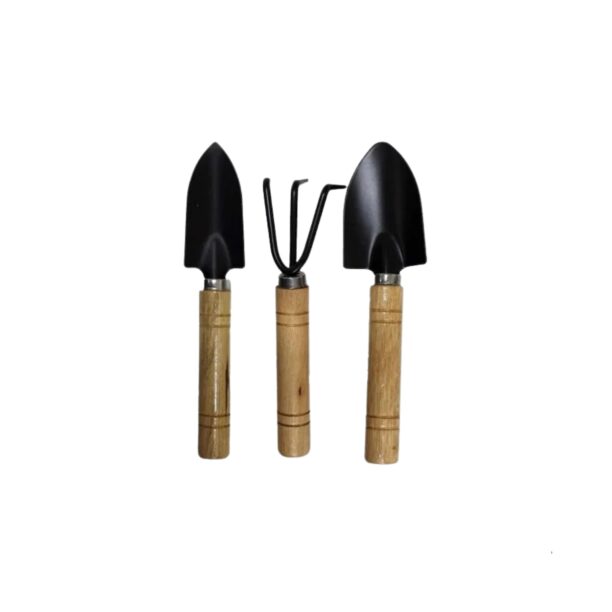 Kit Jardinagem Garfo Pazinha Larga Transplantador 3pç